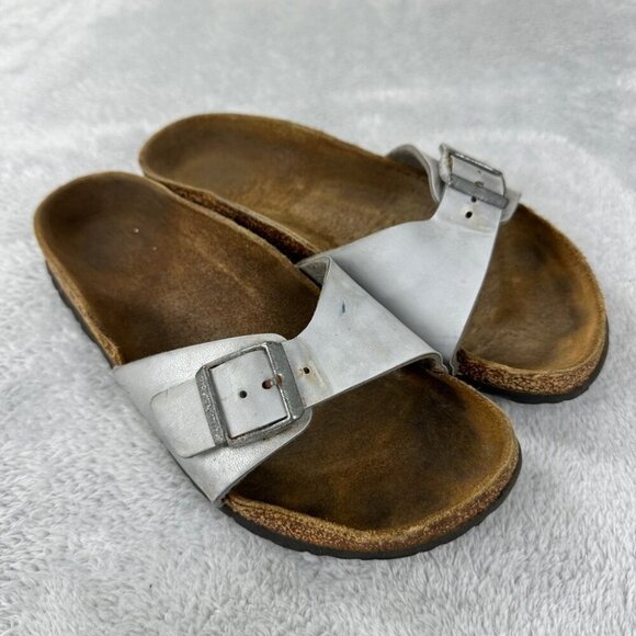 Birkenstock Madrid Silver Sandals Women’s Size 41 EU Regular - Picture 3 of 11